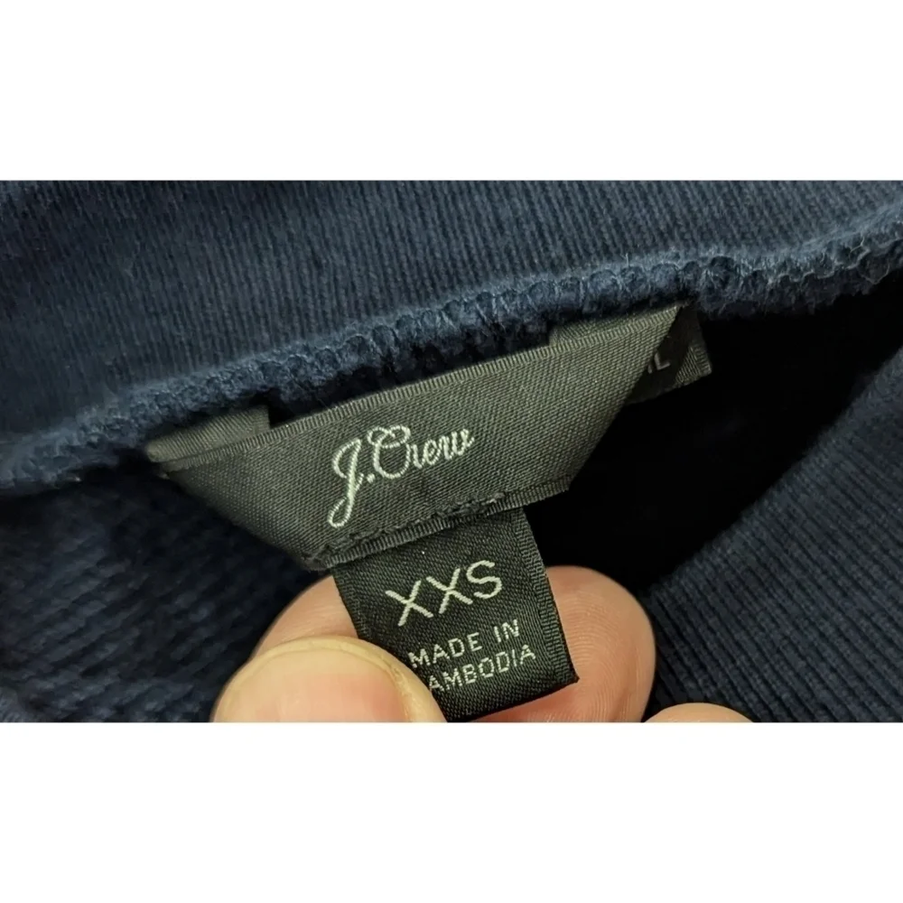 J. Crew Navy Le Ski? Oui Oui Terry Embroidered Crewneck Sweatshirt XXS
